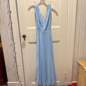 Chic Light Blue Backless Dress